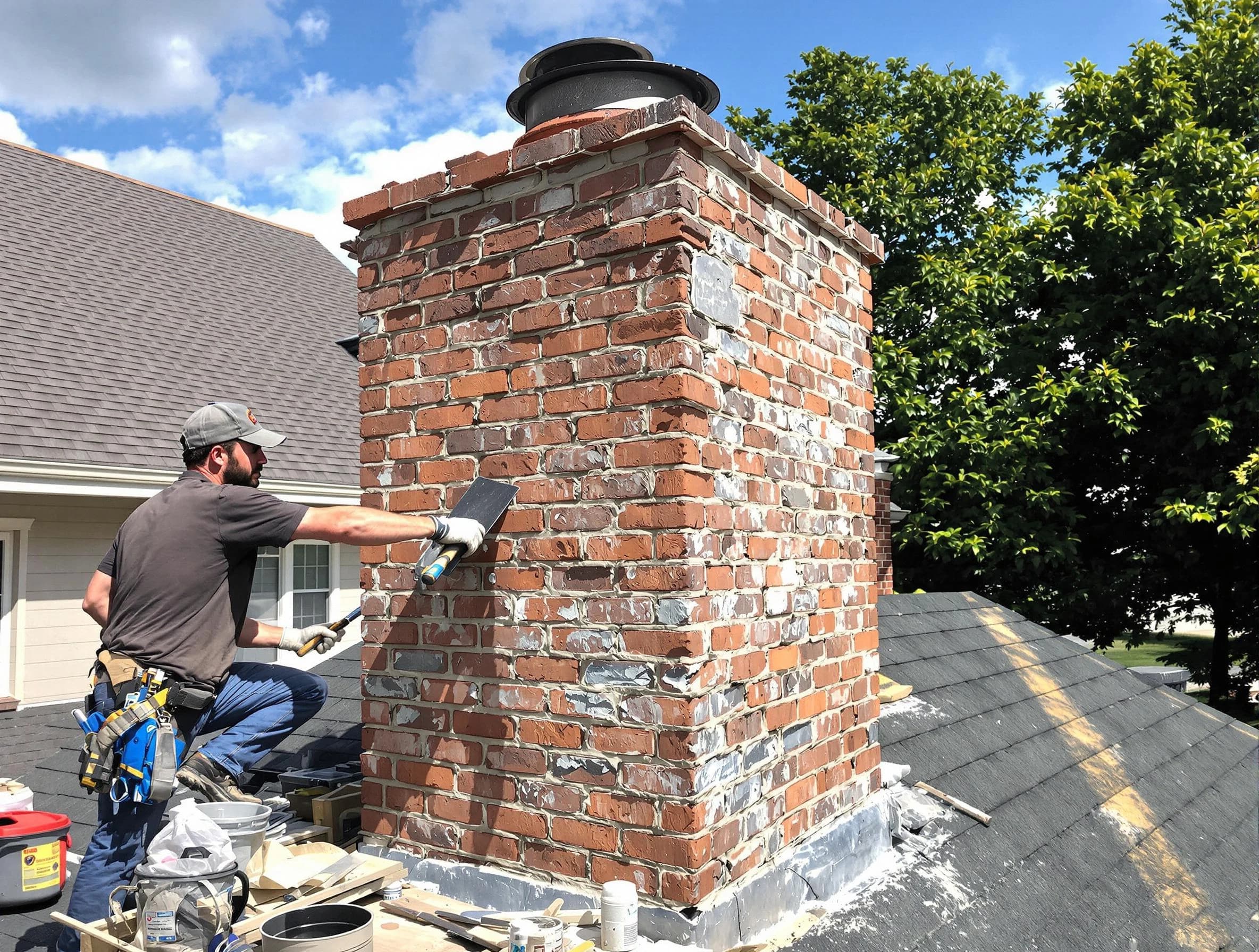 Completed chimney rebuild by Plainfield Chimney Sweep in Plainfield, NJ