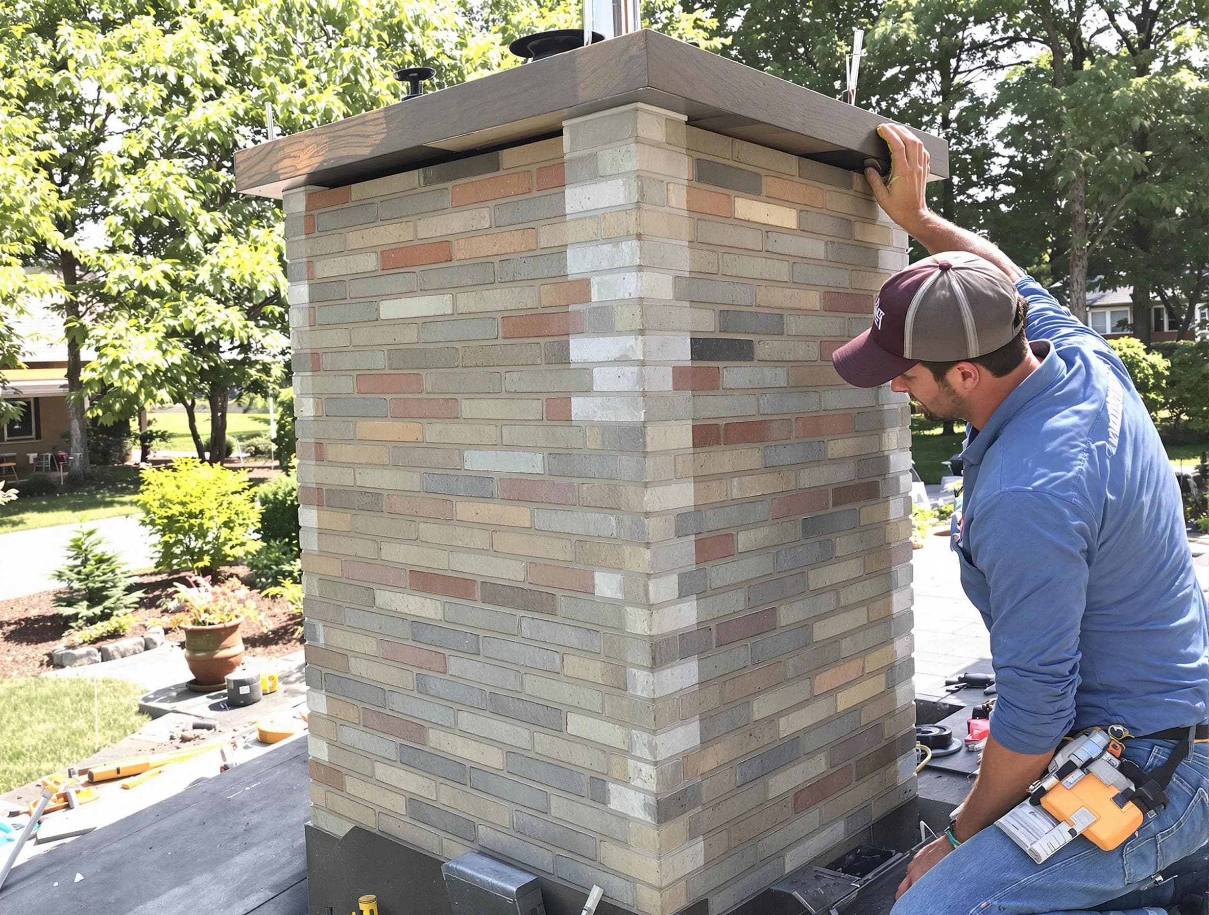 Plainfield Chimney Sweep completing a modern chimney remodel in Plainfield, NJ