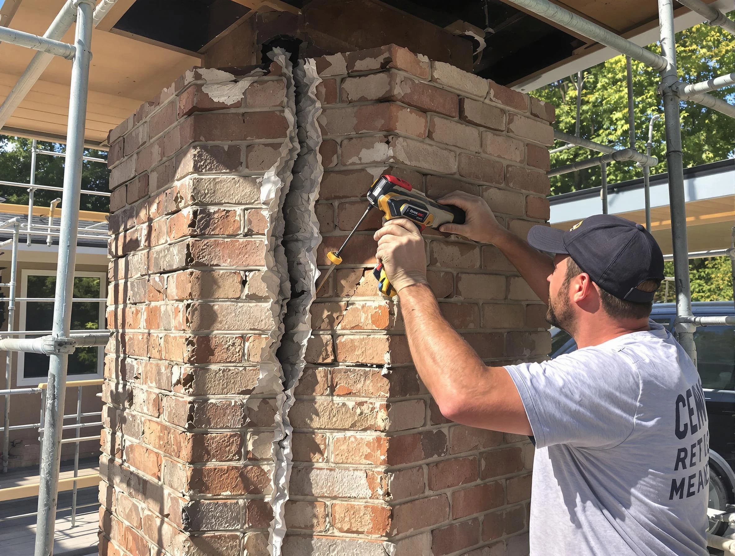 Plainfield Chimney Sweep technician performing chimney repair in Plainfield, NJ