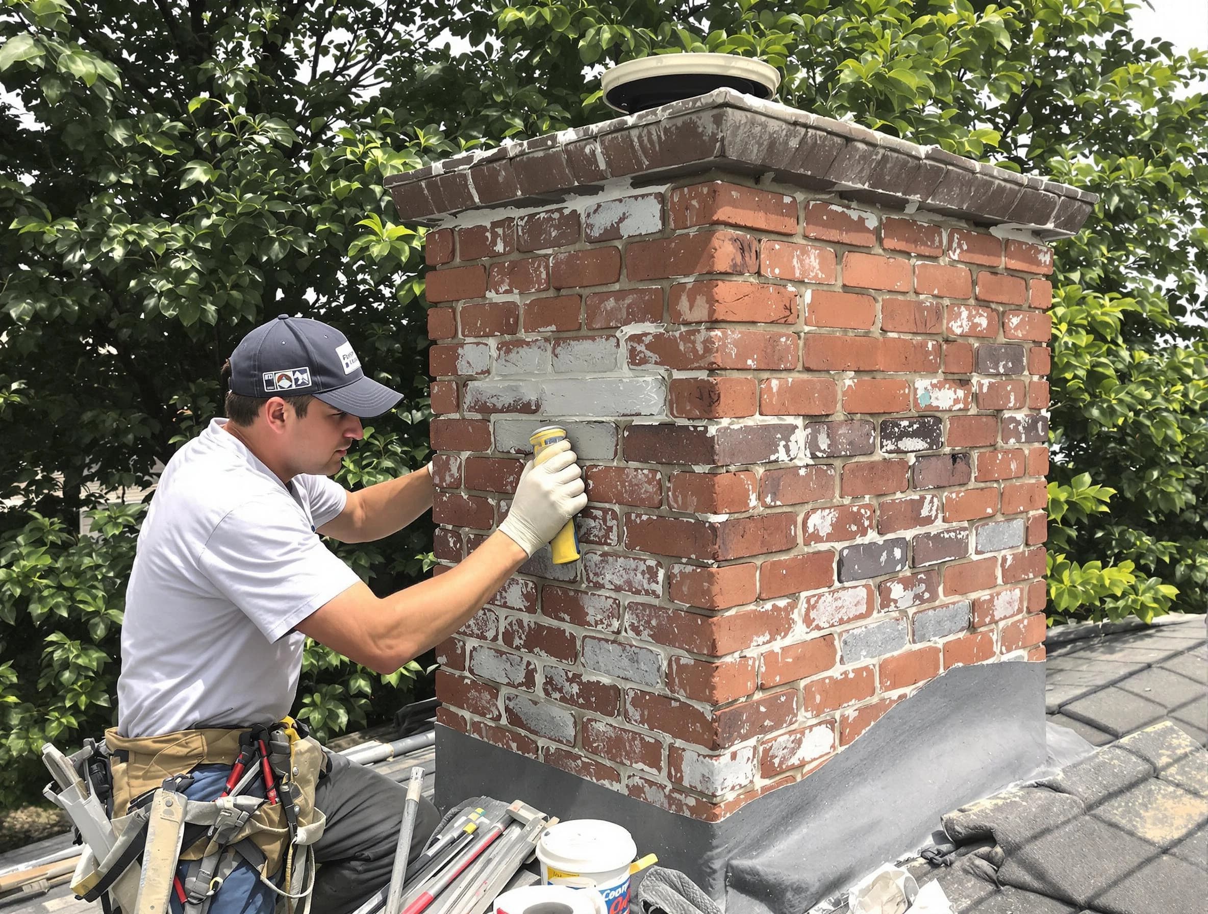 Plainfield Chimney Sweep restoring an aging chimney in Plainfield, NJ