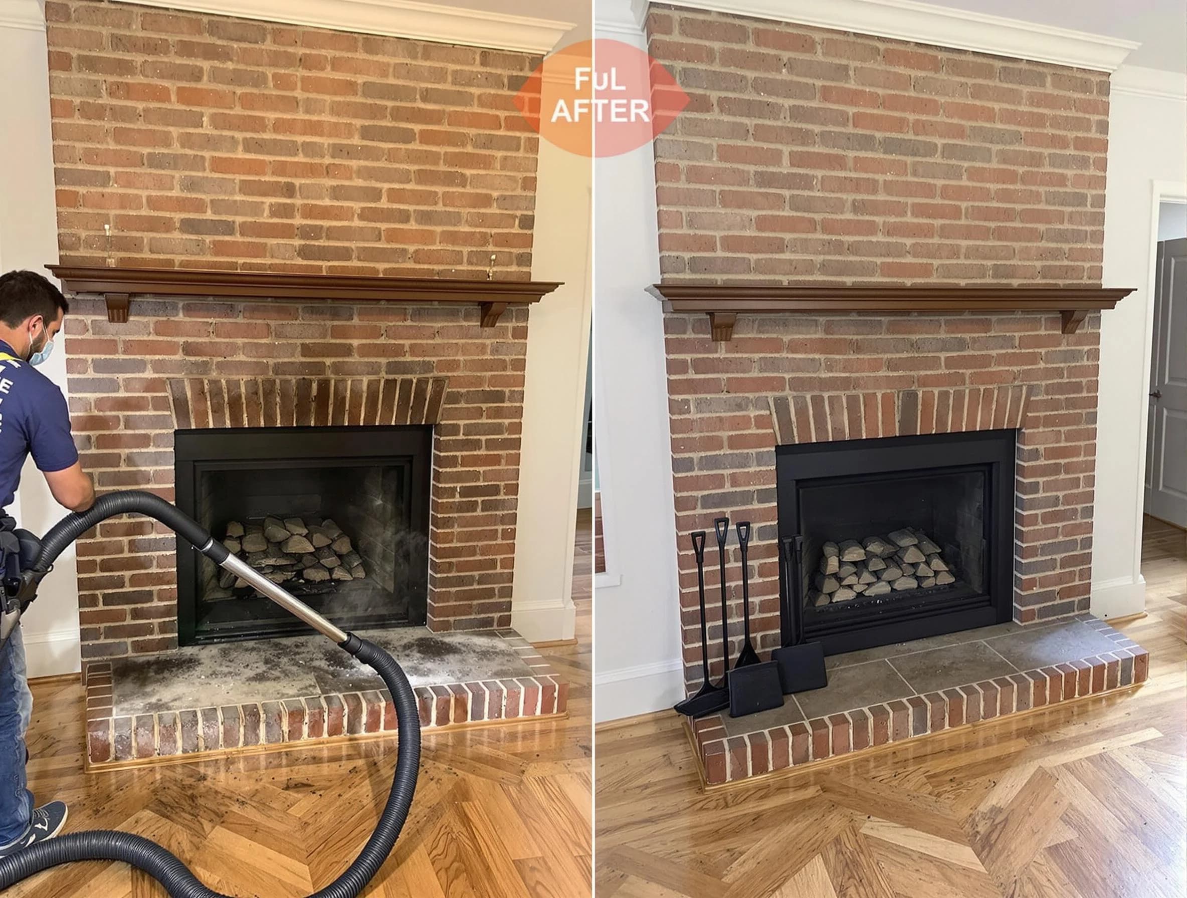 Plainfield Chimney Sweep carefully sanitizing a fireplace in Plainfield, NJ