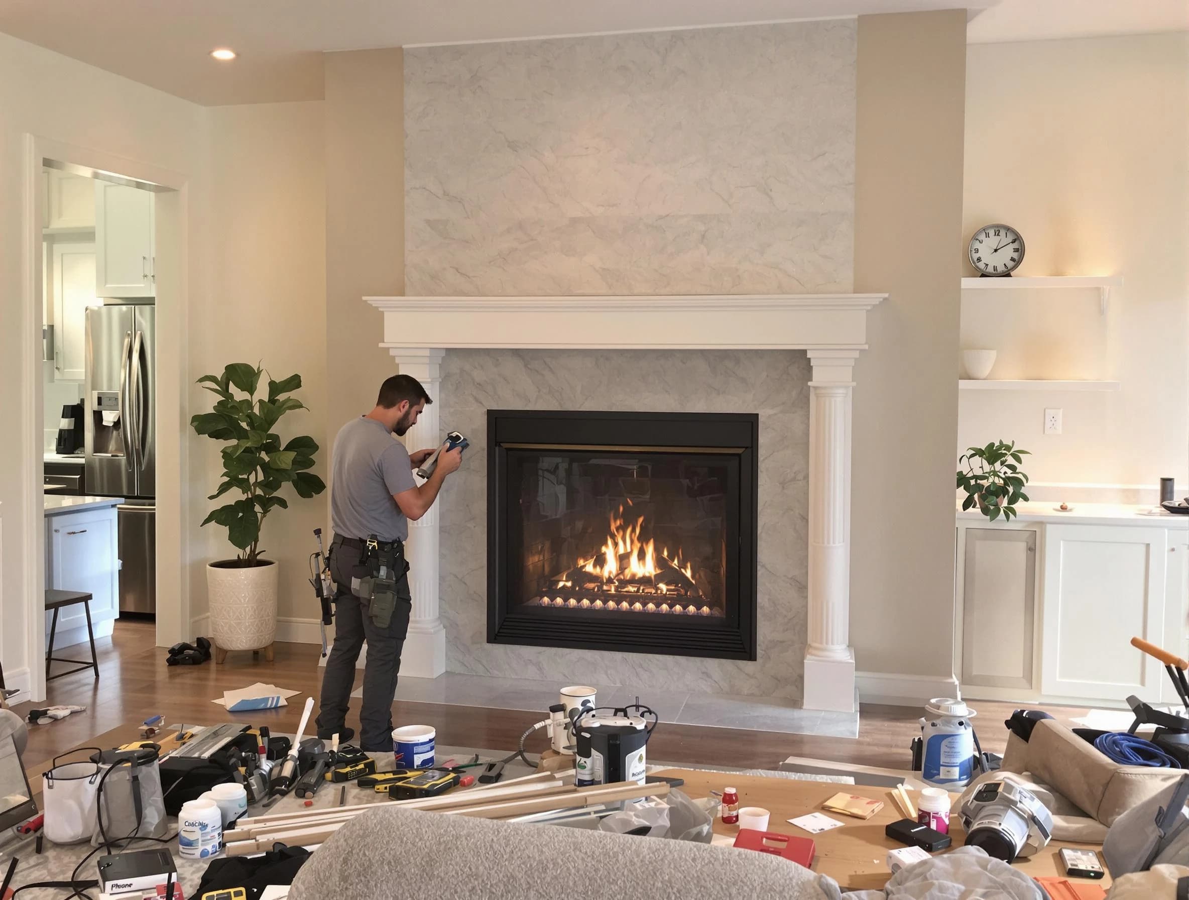 Newly installed fireplace by Plainfield Chimney Sweep in Plainfield, NJ