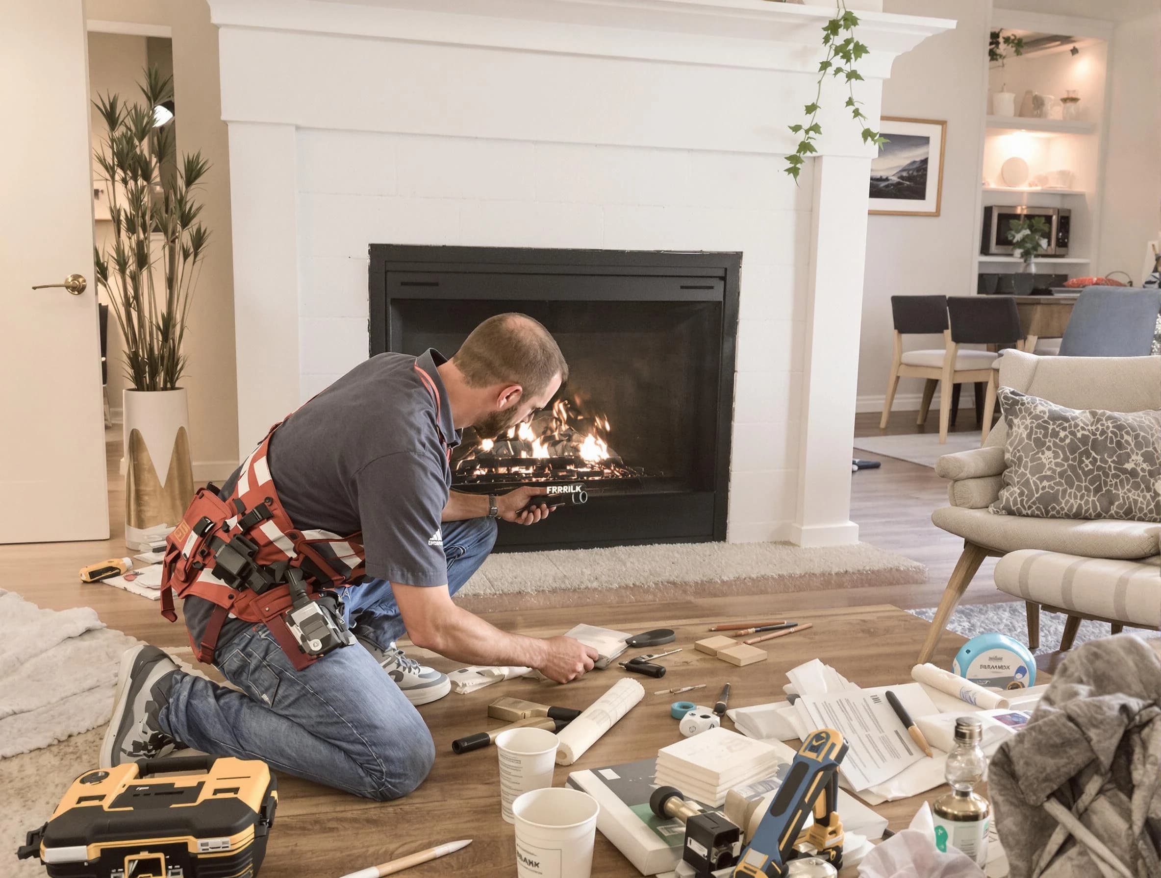 Plainfield Chimney Sweep performing fireplace repair in Plainfield, NJ