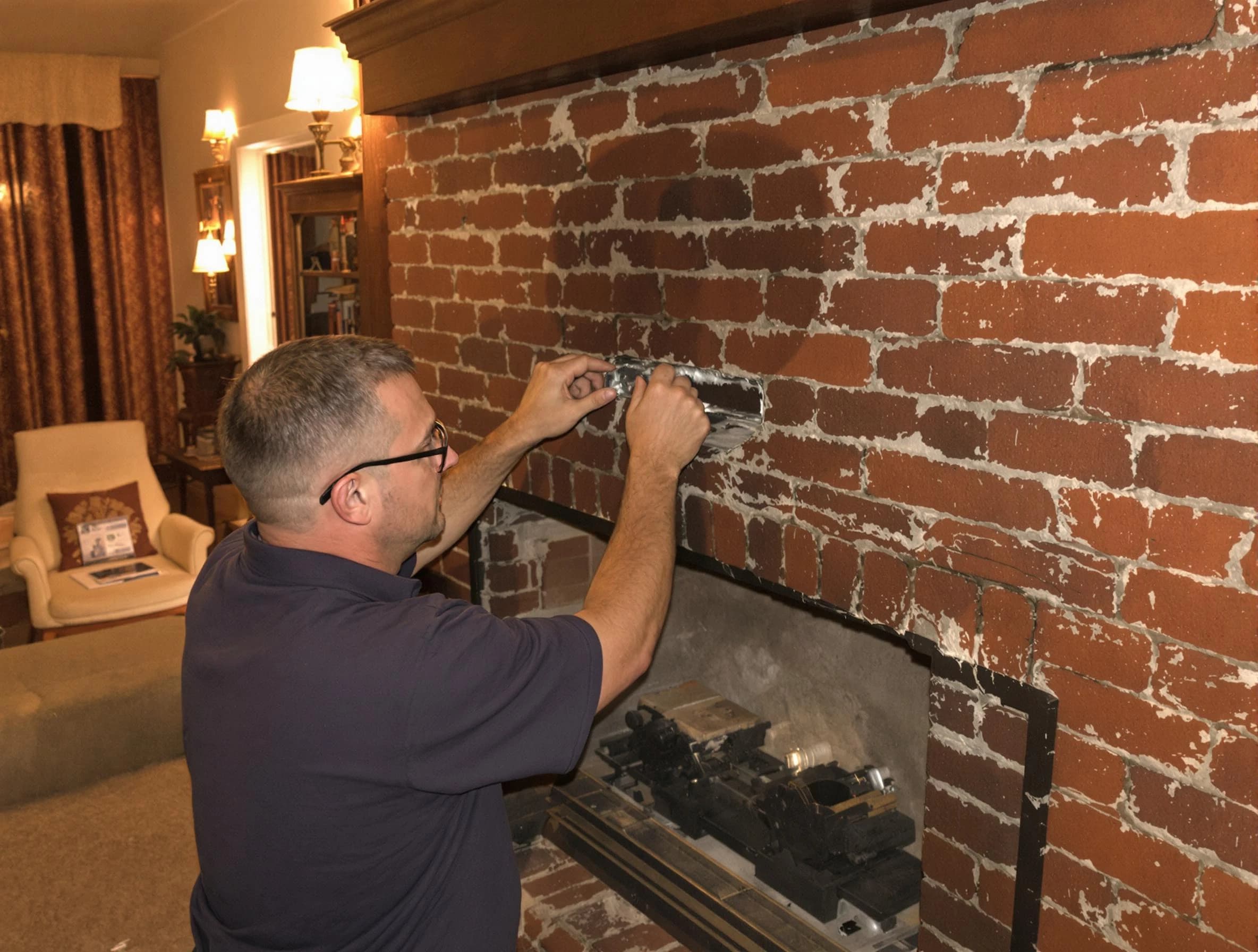 Plainfield Chimney Sweep expert fixing a fireplace in Plainfield, NJ